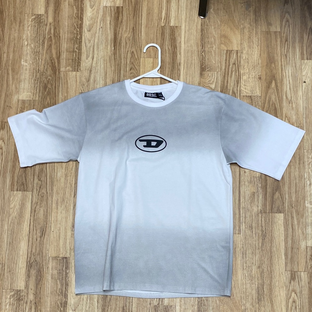 Diesel Gray and White Short Sleeve Tee